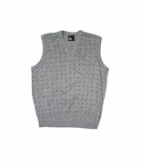Vintage Robert Bruce Sweater Vest Mens L Gray V Neck Acrylic Union Made ... - $22.08 CAD