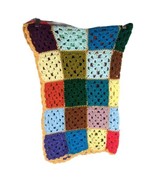 Roseanne Afghan Blanket 36x46 Crochet Granny Square - £22.80 GBP