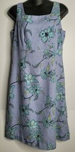 Tommy Bahama Dress Size 8 Floral Blue White Sleeveless Sheath Lined Women Silk - £26.37 GBP
