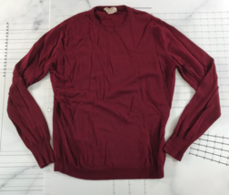 Vintage Jaeger Sweater Womens 40 Medium Burgundy Red Crew Neck Wool Long... - $29.69