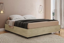 King Platform | Wood Slat Support |Sand Color Bed, - £120.32 GBP