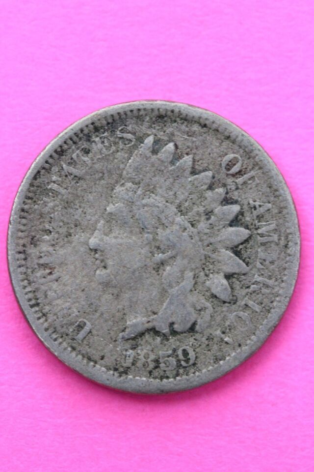 1859 Copper Nickel Indian Head Cent Penny Exact Early Type Coin Pictured... - $9.99