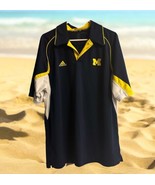 Adidas MICHIGAN WOLVERINES Men’s Large Golf Polo Polyester Logo ClimaCool - €22,39 EUR