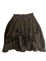 theory bronte washed gauze brown beaded silk skirt Size M - £46.54 GBP