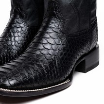 Marco Di Milano Genuine Snake Skin Cowboy Boot Missouri Black image 4