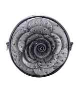Vegan Ostrich Flower Shoulder Bag Silver - $34.28 CAD