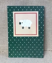 Ephemera Vintage Pawprints Greeting Card Sheep Maribeth Sullivan Folk Art - $3.96
