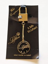 Lefton 24k Gold Plated Key Chain NOS VTG Dealer Giveaway Promotional - £10.83 GBP