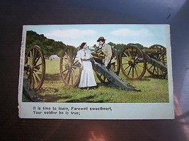 1907 soldier farewell cannons military civil war vintage postcard - £10.38 GBP