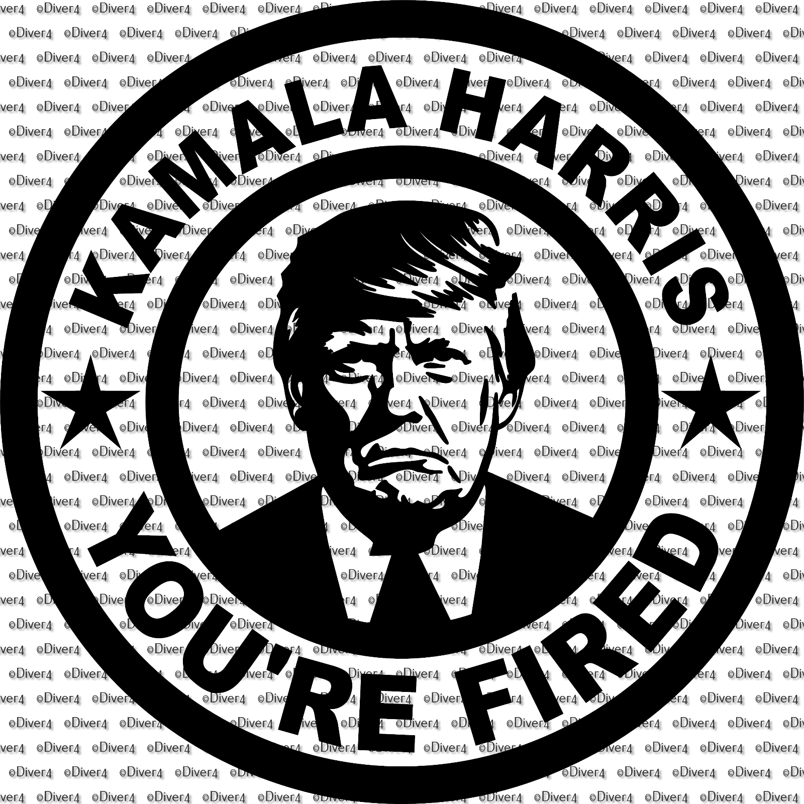 Round Kamala Harris You're Fired Trump 2024 Cut Vinyl Decal Anti Kamala ...