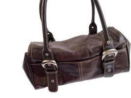 Reaction Kenneth Cole Brown Leather Purse -Shoulder Bag-Vintage Baguette... - $41.77