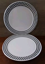 Room Essentials Melamine Dinner Plates Round Polka Dot Black White 10.5 6pc - $27.72