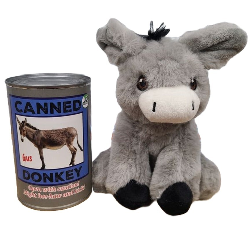 Canned Animals - Gus the Donkey Plush Toy in a Can - $24.74 Canned Animals - Gus the Donkey Plush Toy in a Can - $24.74