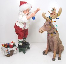 Possible Dreams Clothtique Merry Chrismoose Santa Trim Moose Figurine xmas 71009 - £63.26 GBP