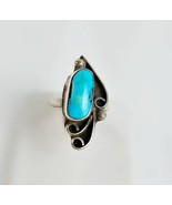 Native American Turquoise Ring - Vintage Turquoise Ring Size 5 - Mid-Cen... - £26.09 GBP