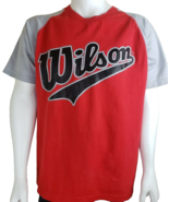 Wilson Baseball Team Shirt Mens XL Red Gray Heavyweight Cotton Mesh Grap... - $369.25 MXN