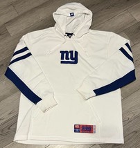 New York Giants NFL Team Apparel White Embroidered Logo Hoodie Sweatshirt L - £22.03 GBP