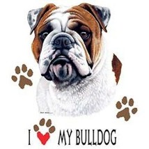 I Love My Bulldog Heat Press Transfer For T Shirt Sweatshirt Tote Fabric 821j - $6.50