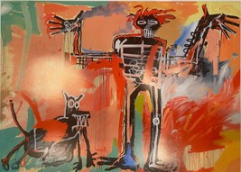 Basquiat Garçon Et Chien en Un Johnnypump Affiche Surréalisme Art - £156.36 GBP