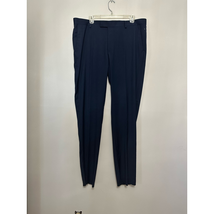 Soul Of London Mens Dress Pants Blue Pockets Flat Front Raw Hem 39x36 New - $26.79