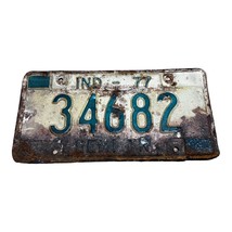 Vtg Indiana License Plate Original Tag Rustic Distressed 1977 #34682 Man Cave - £9.11 GBP