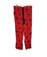 Aerie Pajama Pants S Womens Red Christmas Reindeer Print Straight Leg Po... - £13.14 GBP