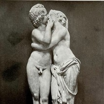 1927 Eros And Psyche Statue Antique Art Print Mythology Ephemera DWM7A - £16.77 GBP