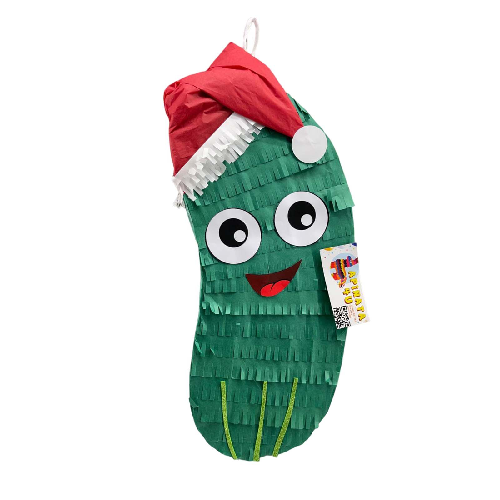Christmas Pickle Green Pinata with Santa Hat, Christmas Party Supply &amp; D... - $39.99
