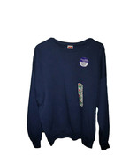 Vtg Hanes Adult XL Sweatshirt Navy Blue Crewneck Prem. Single Stitch 90s... - $39.61 CAD