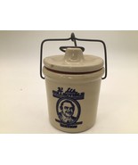 Vintage Stoneware Old Fashioned  Crock Jar Wire Bale Closure - $458.89 MXN