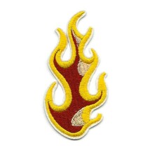 FLAMES IRON ON PATCH 3.15&quot; Fire Biker Rocker Red Yellow Embroidered Flam... - $4.03 CAD
