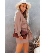 Tie Knot Puff Long Sleeve Romper - $21.38