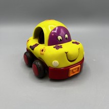 Battat B Toys Wheeee-ls Pull-Back 5&quot; Yellow Flower Car Hard Plastic Toddler Toy - £7.93 GBP