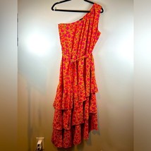 Pretty Garden tiered, layered ruffle dress, tie waist, one shoulder, siz... - $25.73