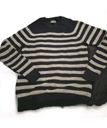 Mens American Eagles Outfitters Grey And Black Striped Pullover Knit Siz... - $12.19