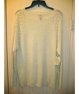St. John&#39;s Bay Women&#39;s Crew Neck Knit Sweater PXXL Ivory Metallic NEW - $29.19 CAD
