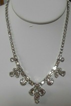 Vintage Signed WEISS Clear Rhinestone Necklace 16&quot; Long - £51.59 GBP
