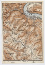 1911 Antique Map Of Vicinity Of Boppard / Germany - £12.14 GBP