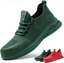 CHUIKUAJ Unisex Green Safety Flying Steel Toe Sneakers US Size M-10/ W-11.5 - £44.08 GBP
