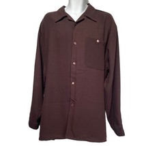 Vintage De Cello Men&#39;s Brown Long Sleeve Button Down Shirt Plus Size 2XL - $34.64