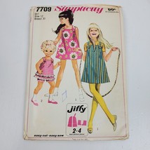 Vintage Simplicity 7709 Sewing Pattern Children Dress Jumper 12/30 - £8.92 GBP