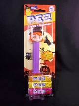 Halloween Witch PEZ Dispenser on card Candy Corn Lemon Raspberry NEW - £4.75 GBP