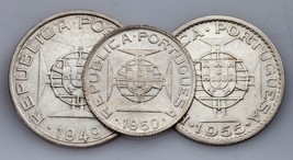 1949-1955 Mozambique 2-1/2, 5 &amp; 10 Escudos Lot of (3) Coins - £48.99 GBP