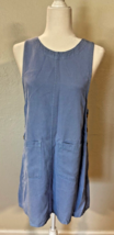 Vtg Amy K Su Denim Pinafore Jumper Dress Tencel Lyocell Sleeveless Sz Pe... - $24.43