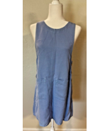 Vtg Amy K Su Denim Pinafore Jumper Dress Tencel Lyocell Sleeveless Sz Petite S - $24.43