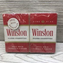 2 Vtg Winston King Size Filter Cigarettes Playing Cards Deck Sealed NOS USA Made - £7.72 GBP