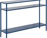42&quot; Wide Rectangular Console Table With Metal Shelves In Mykonos Blue, E... - £161.67 GBP