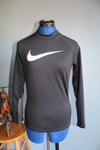 Nike Pro Dri Fit Compression Boy&#39;s Black/Gray Long Sleeve Shirt  ~L~ AH3... - $12.19