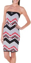 XOXO Women&#39;s Chevron Pattern Strapless Knit Dress, Black/White/Red, Size... - €17,84 EUR