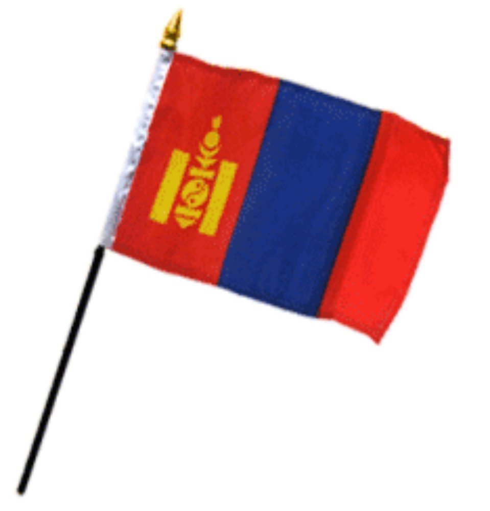 RFCO Mongolia 4&quot;x6&quot; Desk Stick Flag (No Base) (12) - $2.88+